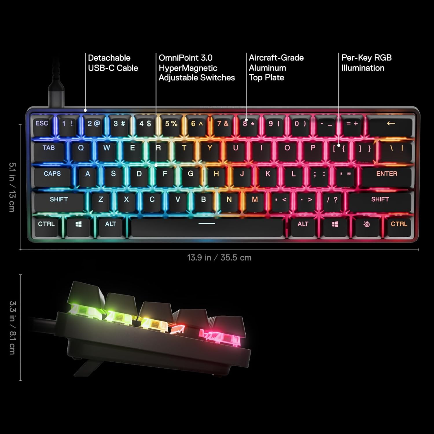 Buy SteelSeries,SteelSeries Apex Pro Mini Gen 3 – 60% Gaming Keyboard – Fully Adjustable Hall Effect Switches – English QWERTY Layout - Gadcet UK | UK | London | Scotland | Wales| Near Me | Cheap | Pay In 3 | Keyboards